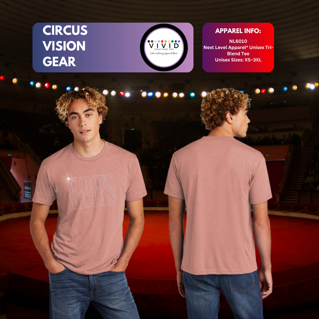 Unisex Tees -Circus Vision Bling Text Logo