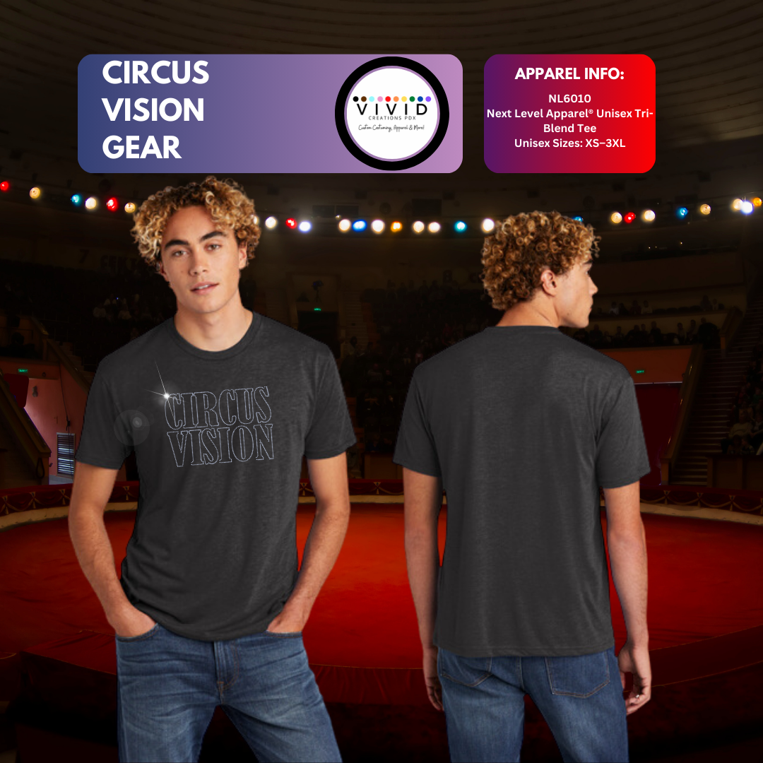 Unisex Tees -Circus Vision Bling Text Logo