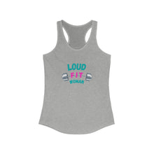 Load image into Gallery viewer, LOUD FIT WOMAN- BENT BARBELL LOGO-Women&#39;s Ideal Racerback Tank
