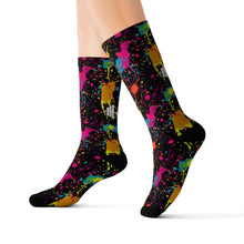 Load image into Gallery viewer, LOUD FIT WOMAN- SPLATTER Sublimation Socks
