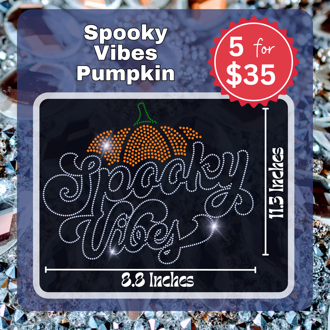 Spooky Vibes Pumpkin Bling Transfers