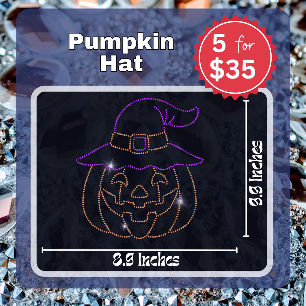 Pumpkin Hat Bling Transfers