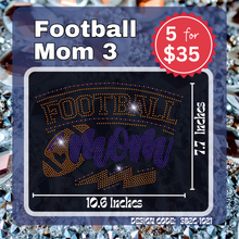 Load image into Gallery viewer, Football Mom 3 Bling Transfers
