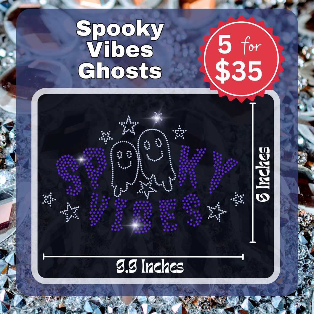Spooky Vibes Ghosts Bling Transfers