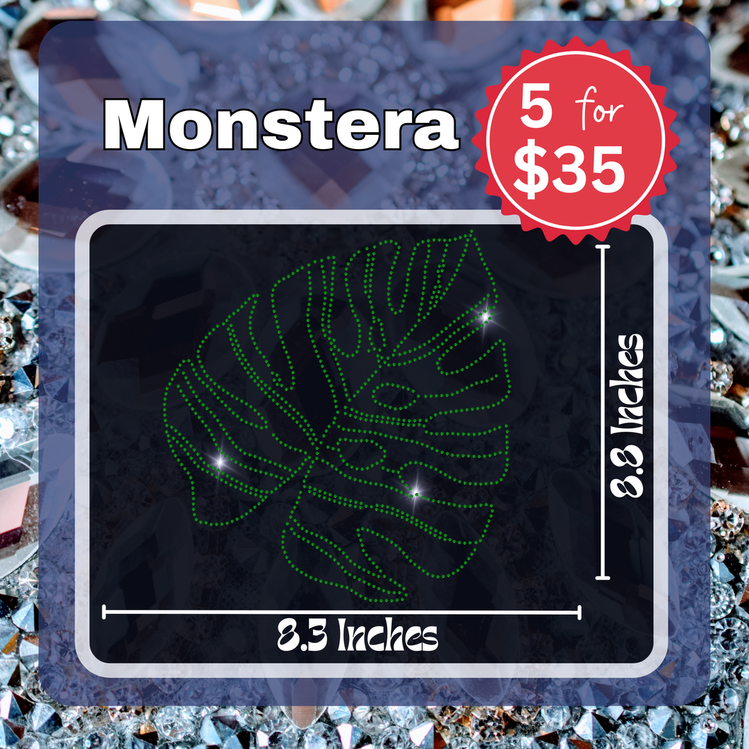 Monstera Bling Transfers