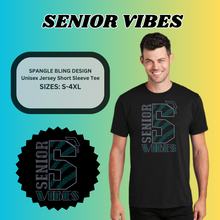 Load image into Gallery viewer, &quot;Senior Vibes&quot; Unisex Tee Spangle Bling Design
