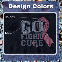 Load image into Gallery viewer, Go Fight Cure Bling Transfers
