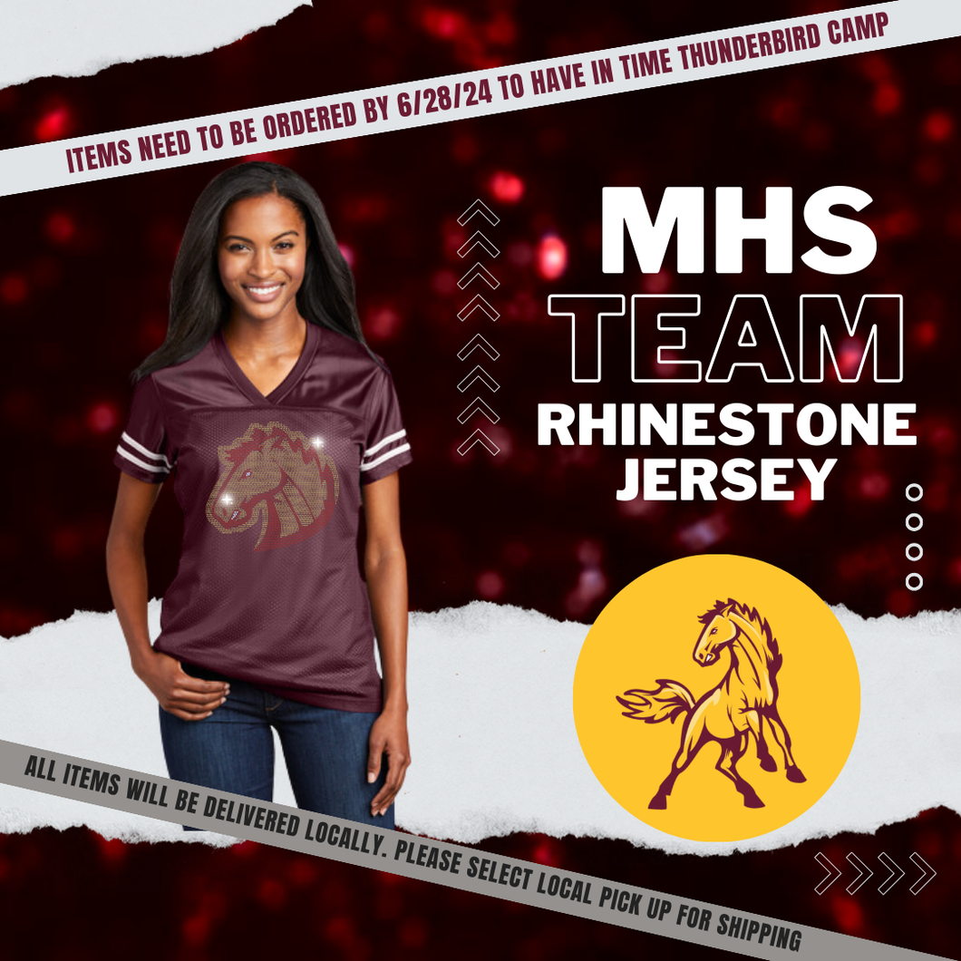 Milwaukie Dance Team Rhinestone Football Jersey