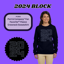 Load image into Gallery viewer, &quot;2024 Block&quot; Crewneck Sweatshirt Spangle Bling Design
