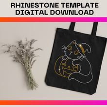 Load image into Gallery viewer, Halloween Cat | Digital Template | ss10 hotfix rhinestones design | SVG file for Cricut, Cameo and others |
