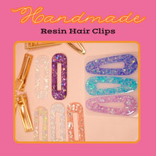 Load image into Gallery viewer, Handmade Glitter Resin Hair Clips
