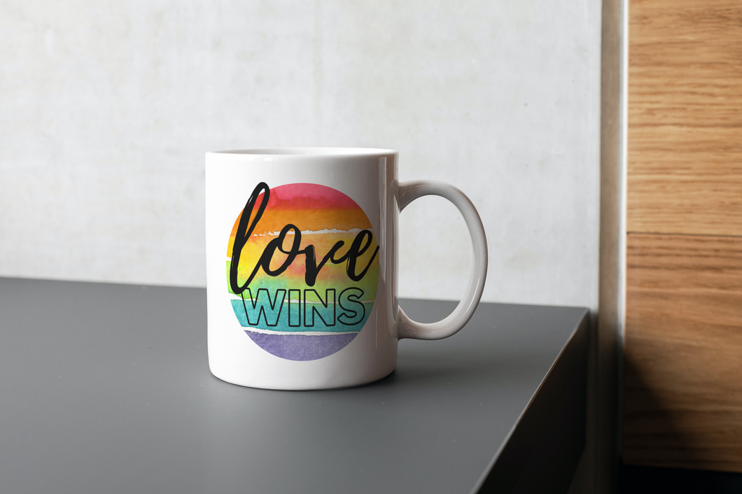 Love Wins Watercolor 11oz Sublimation Print Ceramic Mug